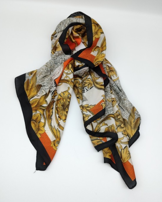 Orange Vintage Print Scarf